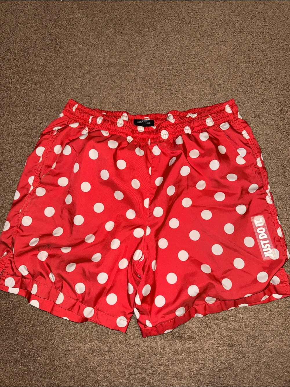 Nike Red Polka Dot Athletic Shorts with White Dots